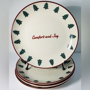 4 Salad Dessert Plates “Comfort and Joy” Honeybloom at home Ceramic New